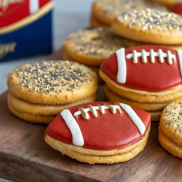 Delicious Firecrackers Football Cookies decorated for game day celebrations