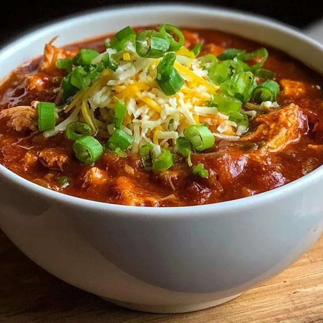 Slow Cooker Buffalo Chicken Chili in a bowl with toppings