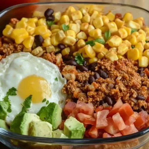Delicious Tex-Mex breakfast bowls with eggs, beans, and toppings.