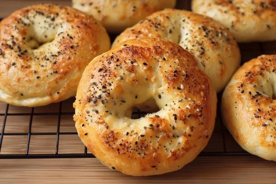 Healthy Greek yogurt protein bagels with just six ingredients