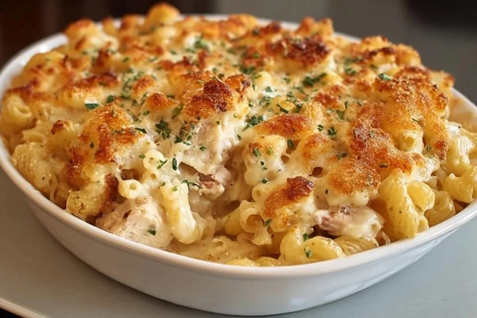 Easy and Delicious Cheesy Chicken Pasta Bake