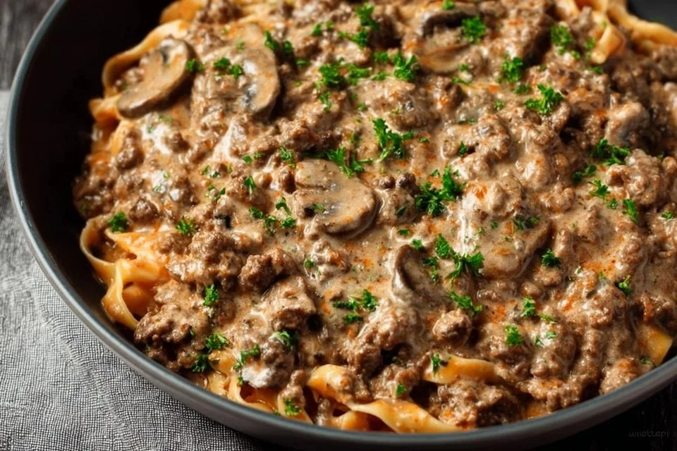 Easy Hamburger Beef Stroganoff