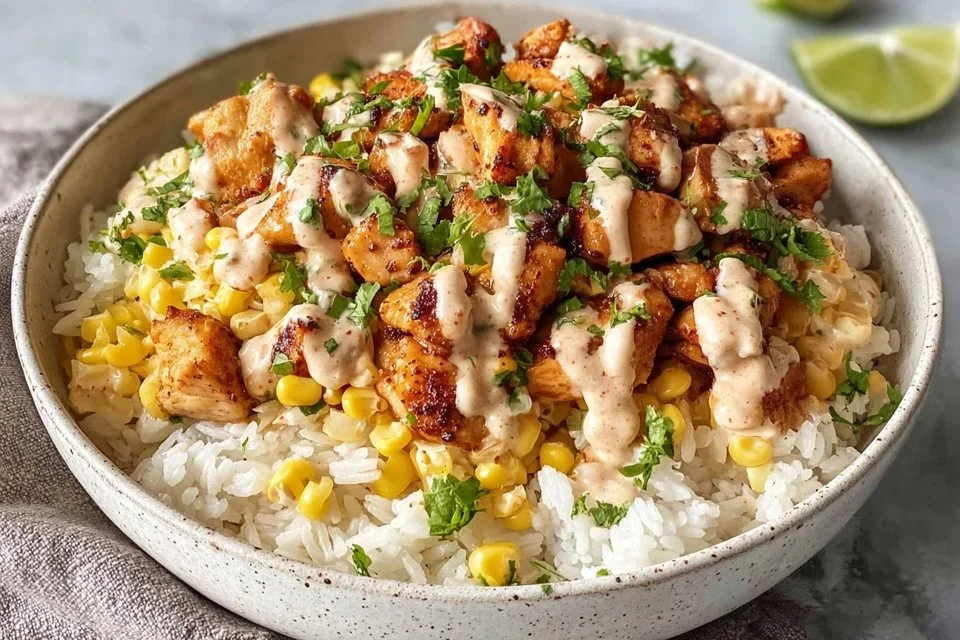 Easy Street Corn Chicken Rice Bowls