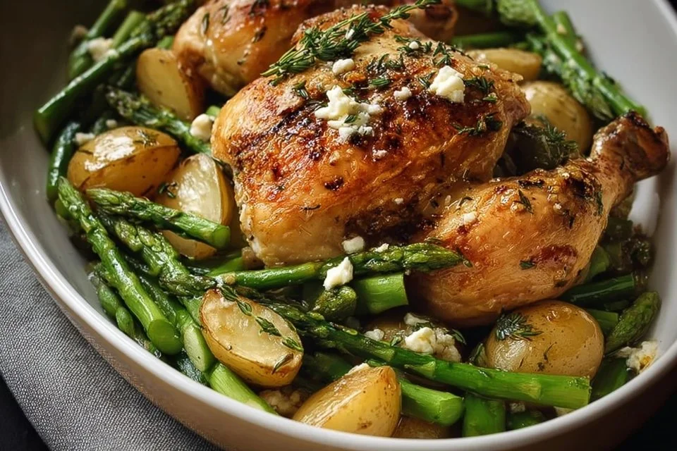 Herb Roasted Chicken With Spring Veggies