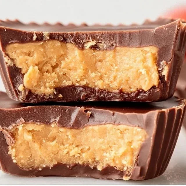 Delicious homemade peanut butter cups with creamy filling and chocolate coating