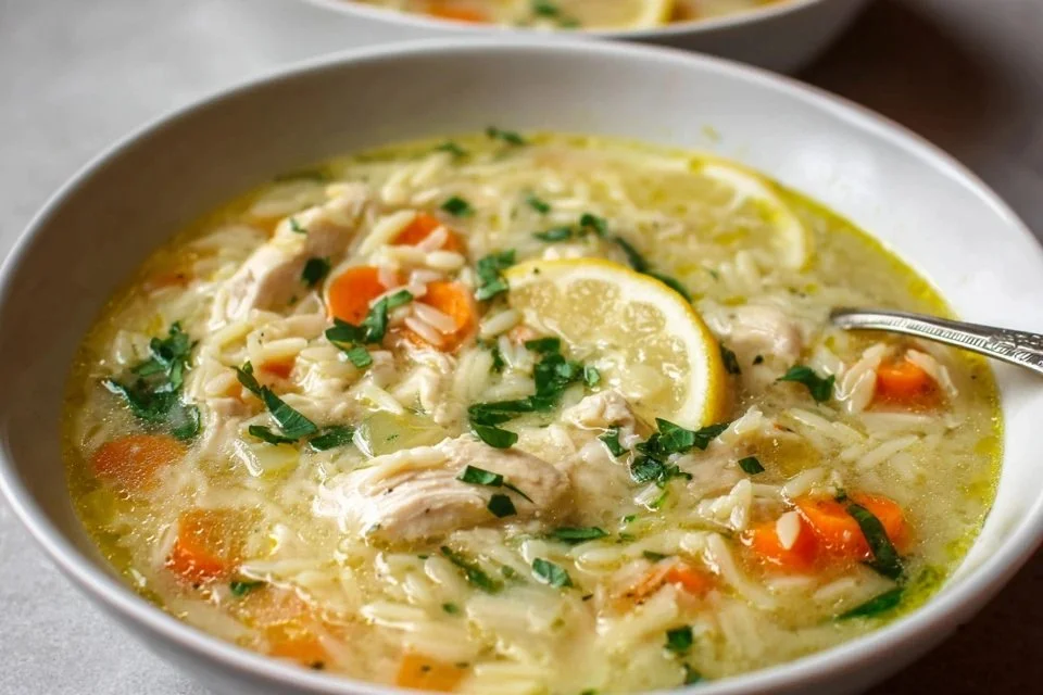 Lemon Chicken Orzo Soup