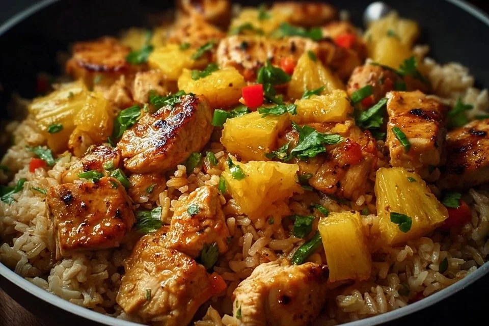 One-Pan Pineapple Chicken & Rice