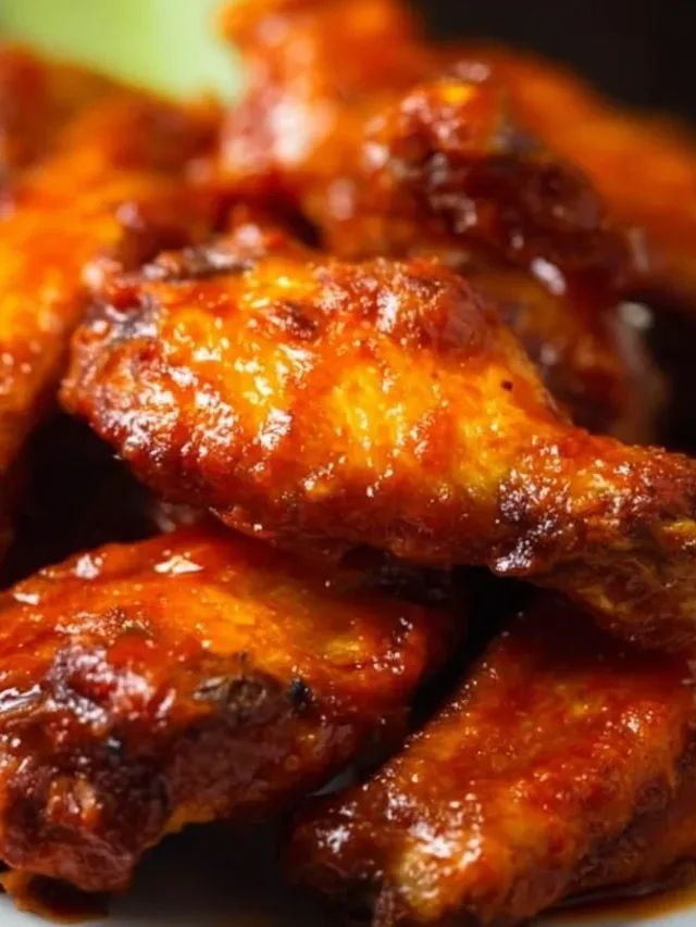 Oven baked buffalo chicken wings served with dipping sauce
