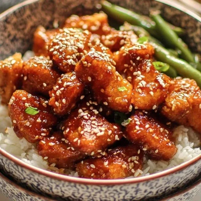 No fry Sesame Chicken dish, healthy Asian cuisine meal option.
