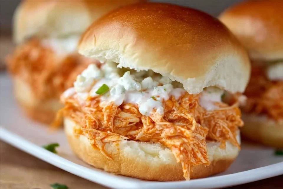Slow Cooker Buffalo Chicken Sliders