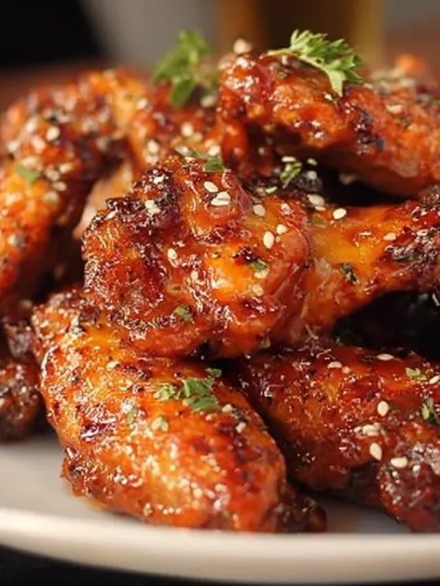 Delicious spicy Buffalo Chicken Wings served with dipping sauce on a plate