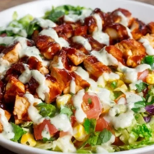 BBQ Chicken Chopped Salad with Chipotle Ranch dressing