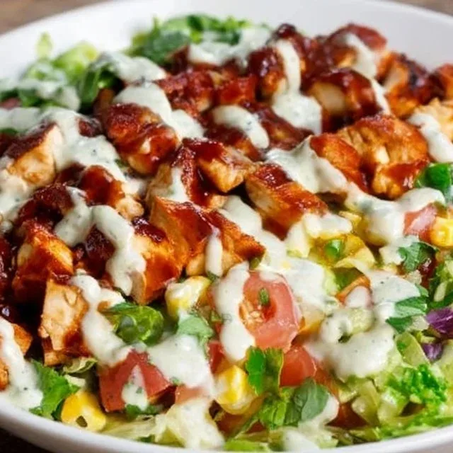 BBQ Chicken Chopped Salad with Chipotle Ranch dressing