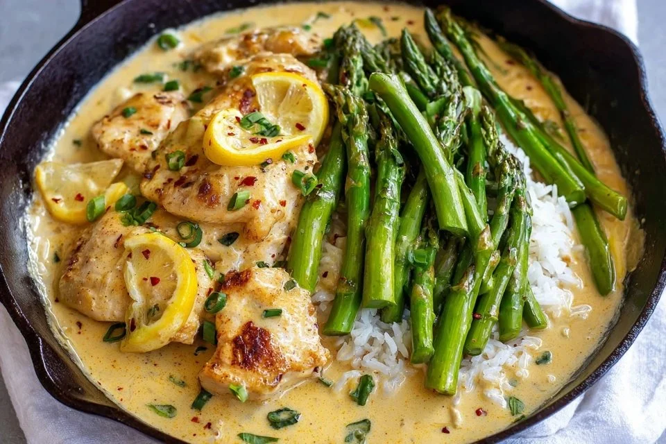 Creamy Lemon Chicken and Asparagus