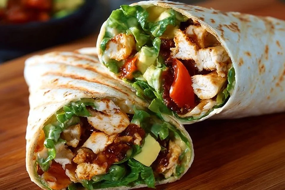 Crunchy BBQ Ranch Chicken Wraps
