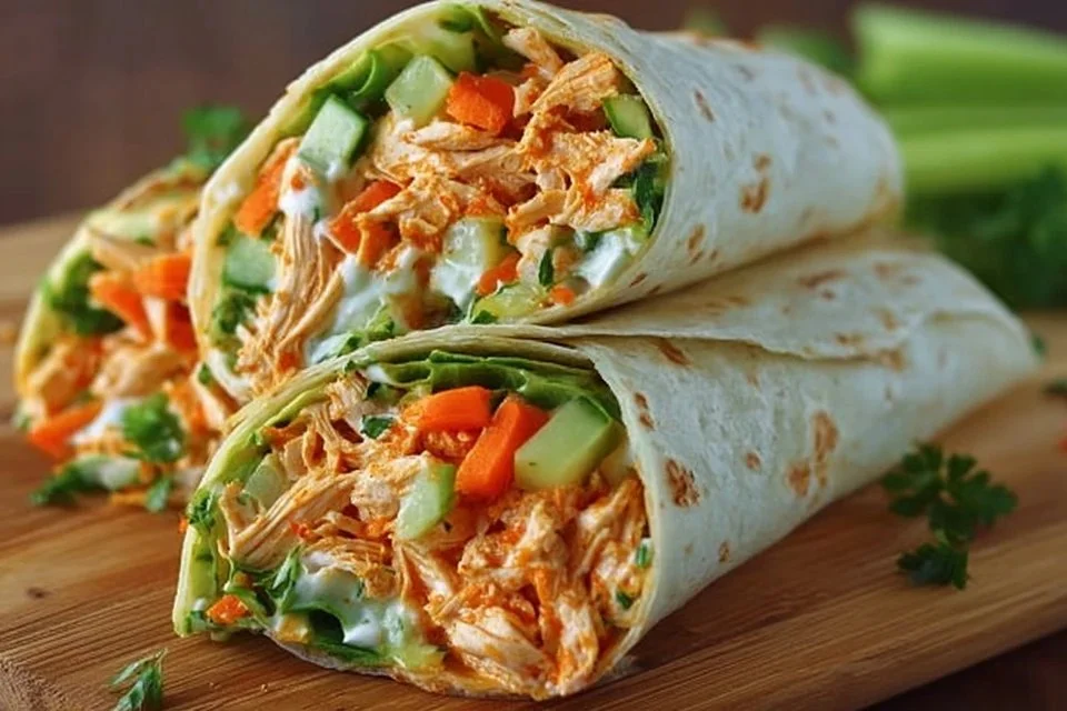 Easy Buffalo Chicken Salad Wraps