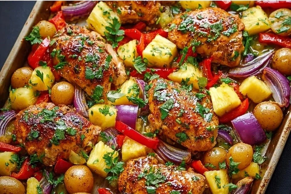 Hawaiian Chicken Sheet Pan: A Tropical Escape for Dinner