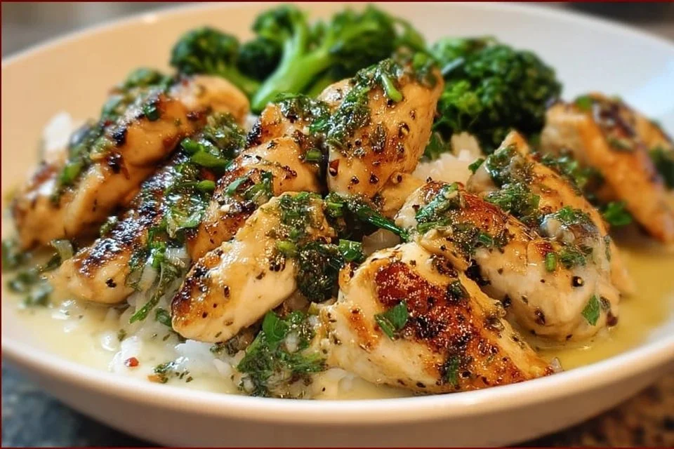 Garlic Chicken with Broccoli and Spinach