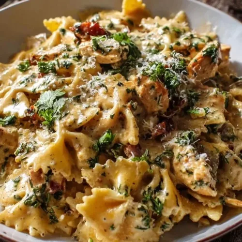 One Pot Marry Me Chicken Pasta dish ready to serve