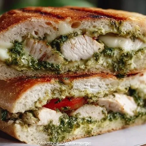 Ultimate Grilled Chicken Pesto Sandwich with fresh ingredients and vibrant flavors.