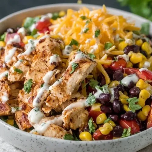 Zesty Southwest Chicken Salad with fresh ingredients and a spicy dressing