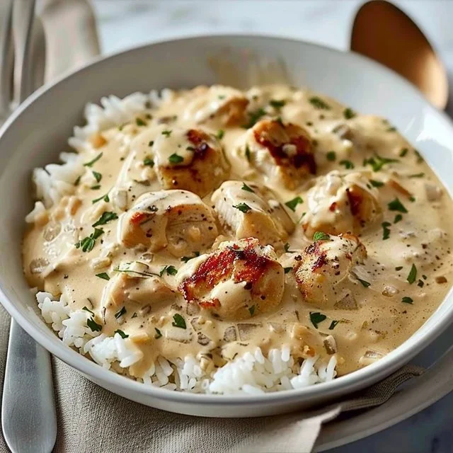 Creamy Smothered Chicken and Rice