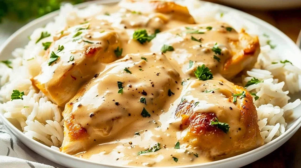 Creamy Smothered Chicken and Rice