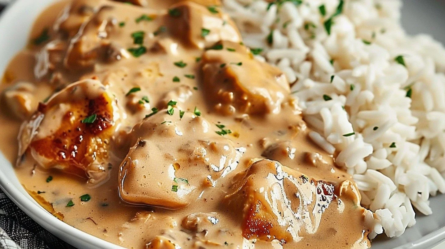 Creamy Smothered Chicken and Rice