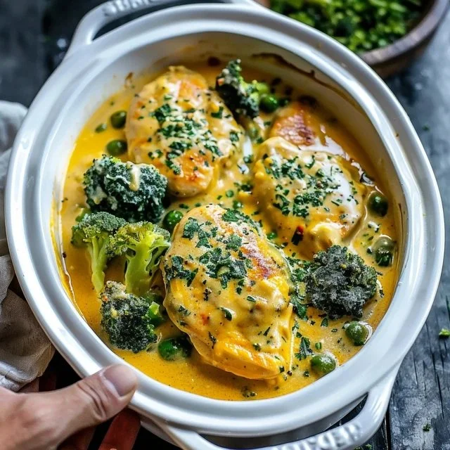Crockpot Creamy Broccoli Cheddar Chicken for Cozy Nights