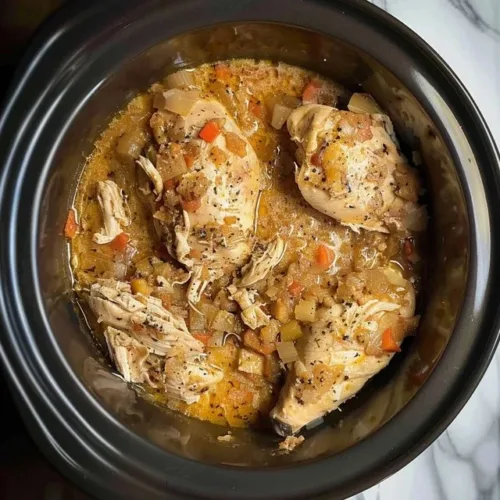 Crockpot Marry Me Chicken dish served in a bowl with herbs