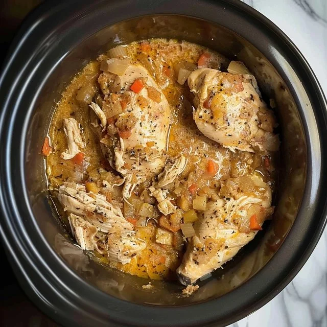Crockpot Marry Me Chicken dish served in a bowl with herbs