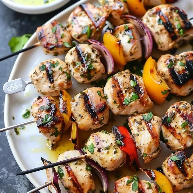 Easy Greek Marinated Chicken Kabobs