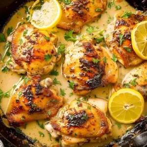 Delicious one pan chicken thighs cooked with herbs and spices