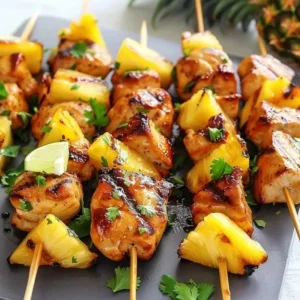 Grilled Pineapple Chicken Kabobs with vibrant colors and fresh ingredients