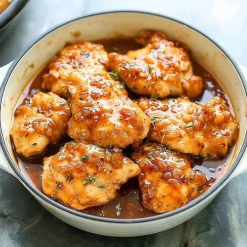 Delicious Brown Sugar Garlic Chicken Breasts garnished with herbs