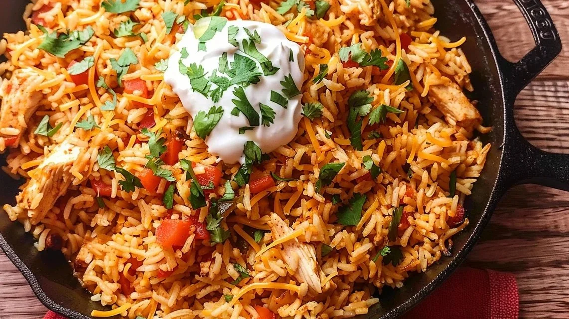 Cheesy Chicken Taco Rice