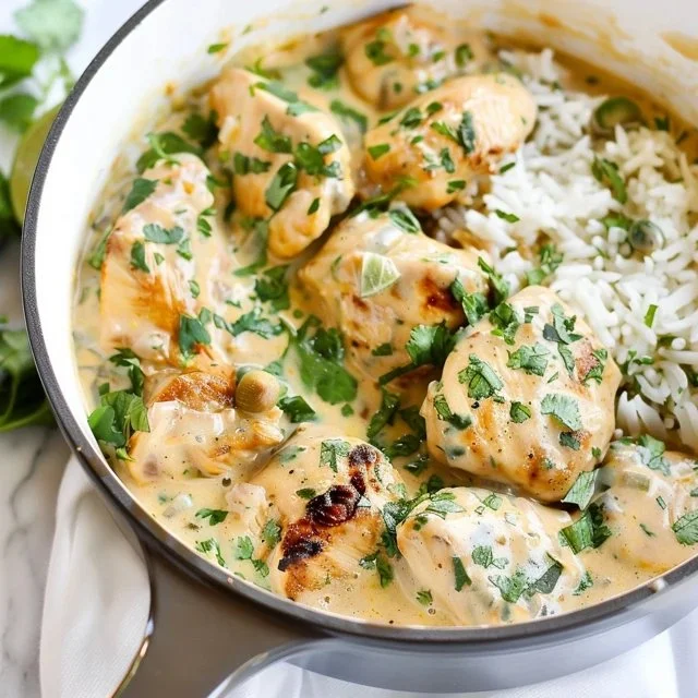 Delicious Coconut Lime Chicken with vibrant lime and coconut sauce