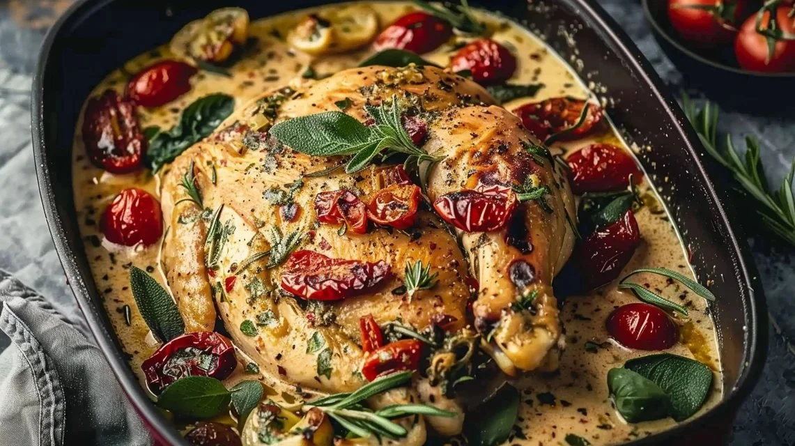 Perfect Crockpot Tuscan Chicken
