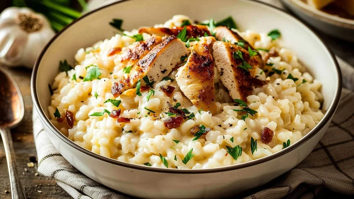 Creamy Garlic Herb Chicken Risotto