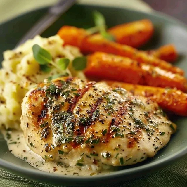 Creamy Herb Chicken Dinner with fresh herbs and creamy sauce