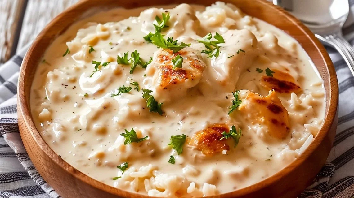 Creamy Smothered Chicken and Rice
