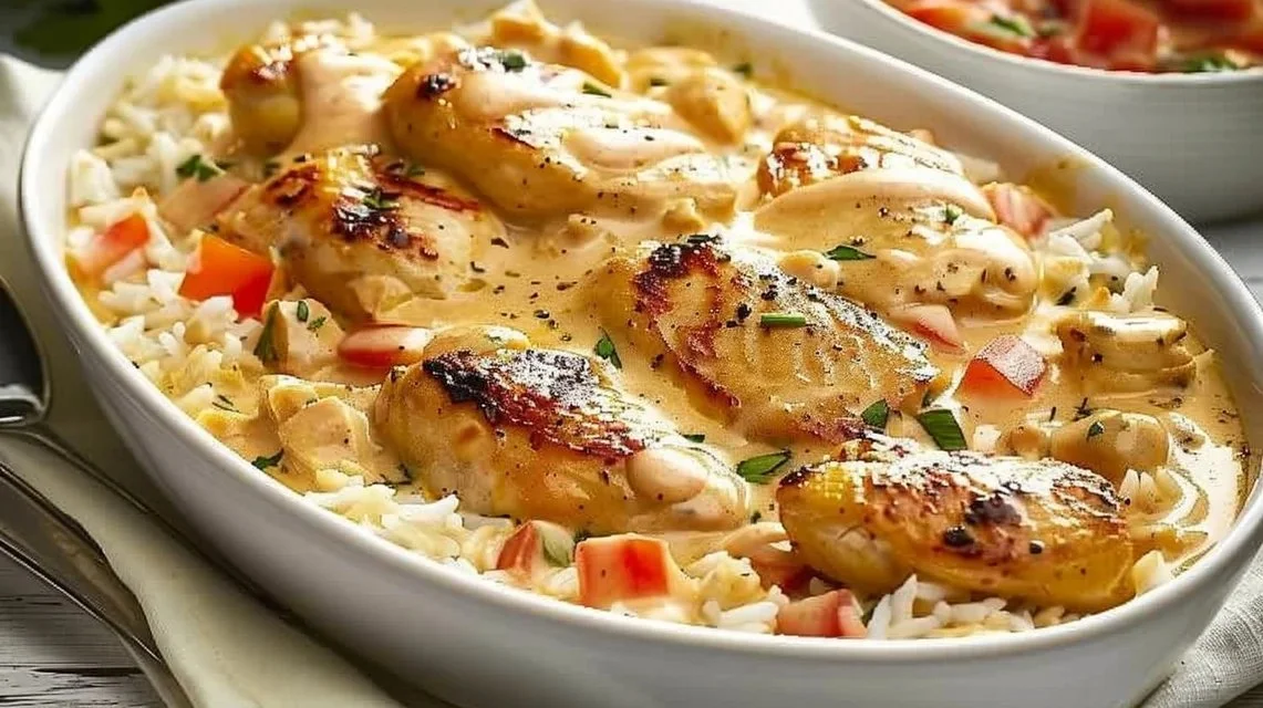 Creamy Smothered Chicken and Rice