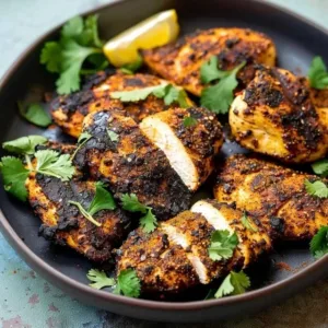 Easy Blackened Chicken Breasts seasoned and cooked to perfection