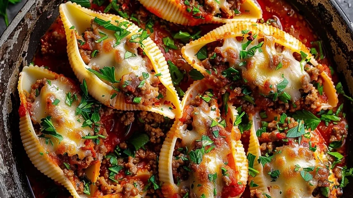Easy Stuffed Shells with Ground Beef