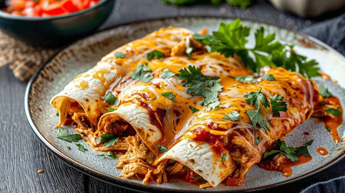 High Protein Chicken Enchiladas