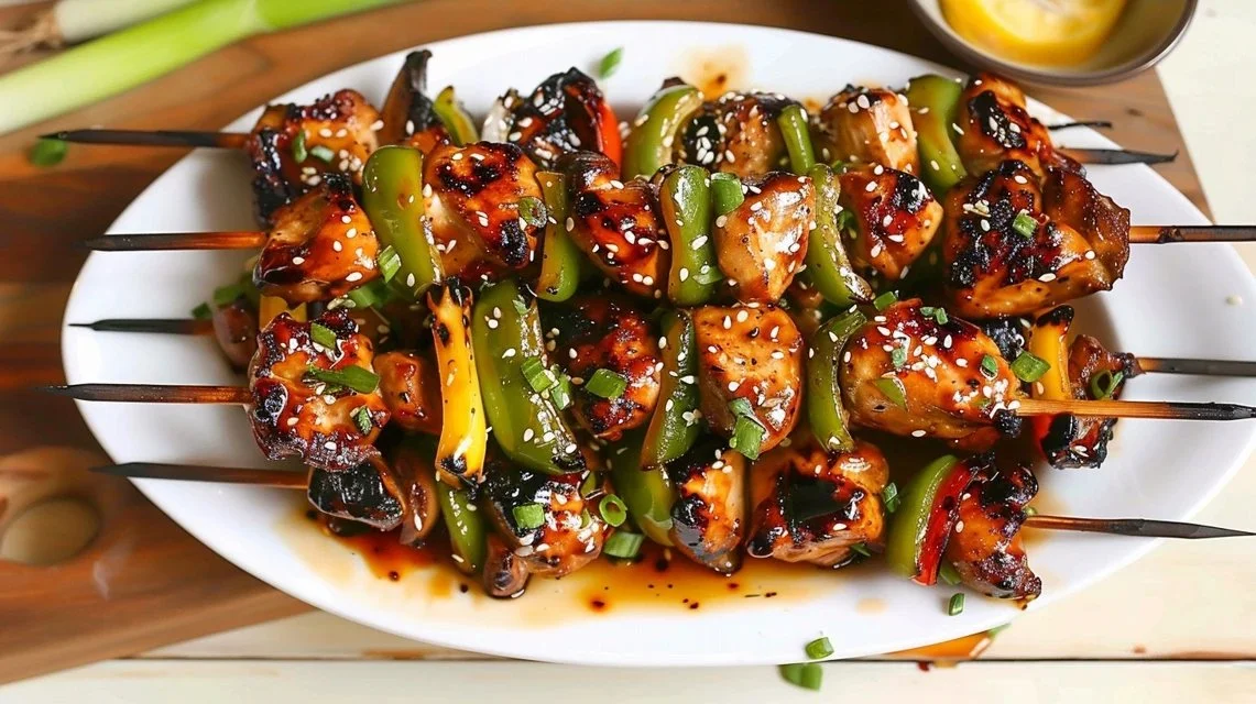 Honey Garlic Asian Chicken Skewers