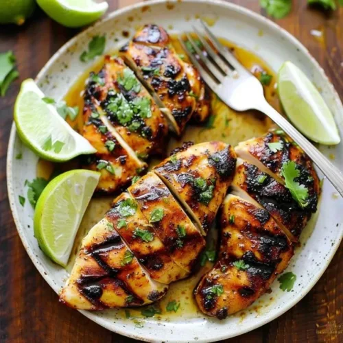 Delicious honey lime chicken served with fresh vegetables