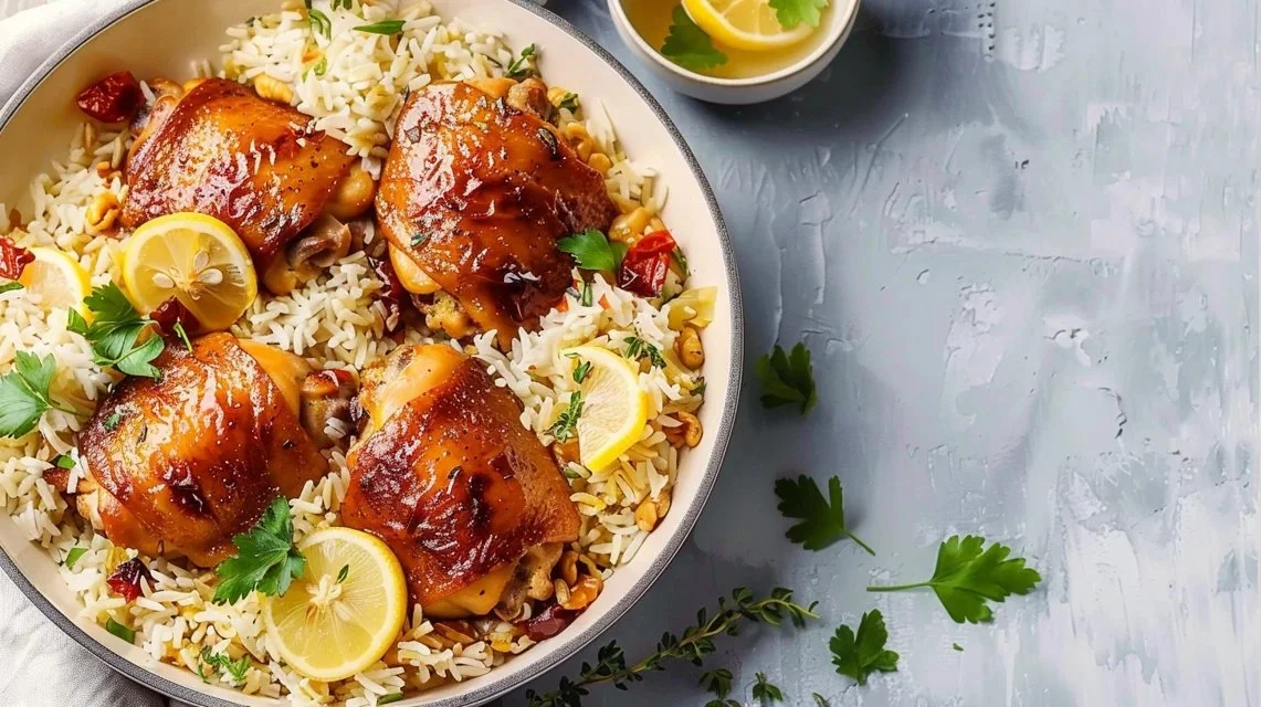 Lemon Chicken Thighs and Rice