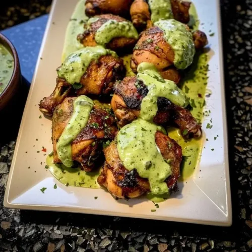 Delicious platter of Peruvian grilled chicken with spices and herbs