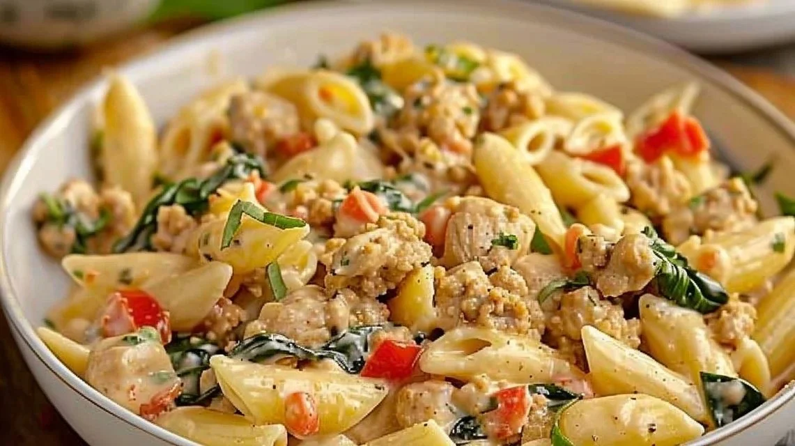 Simple Creamy Ground Chicken Pasta